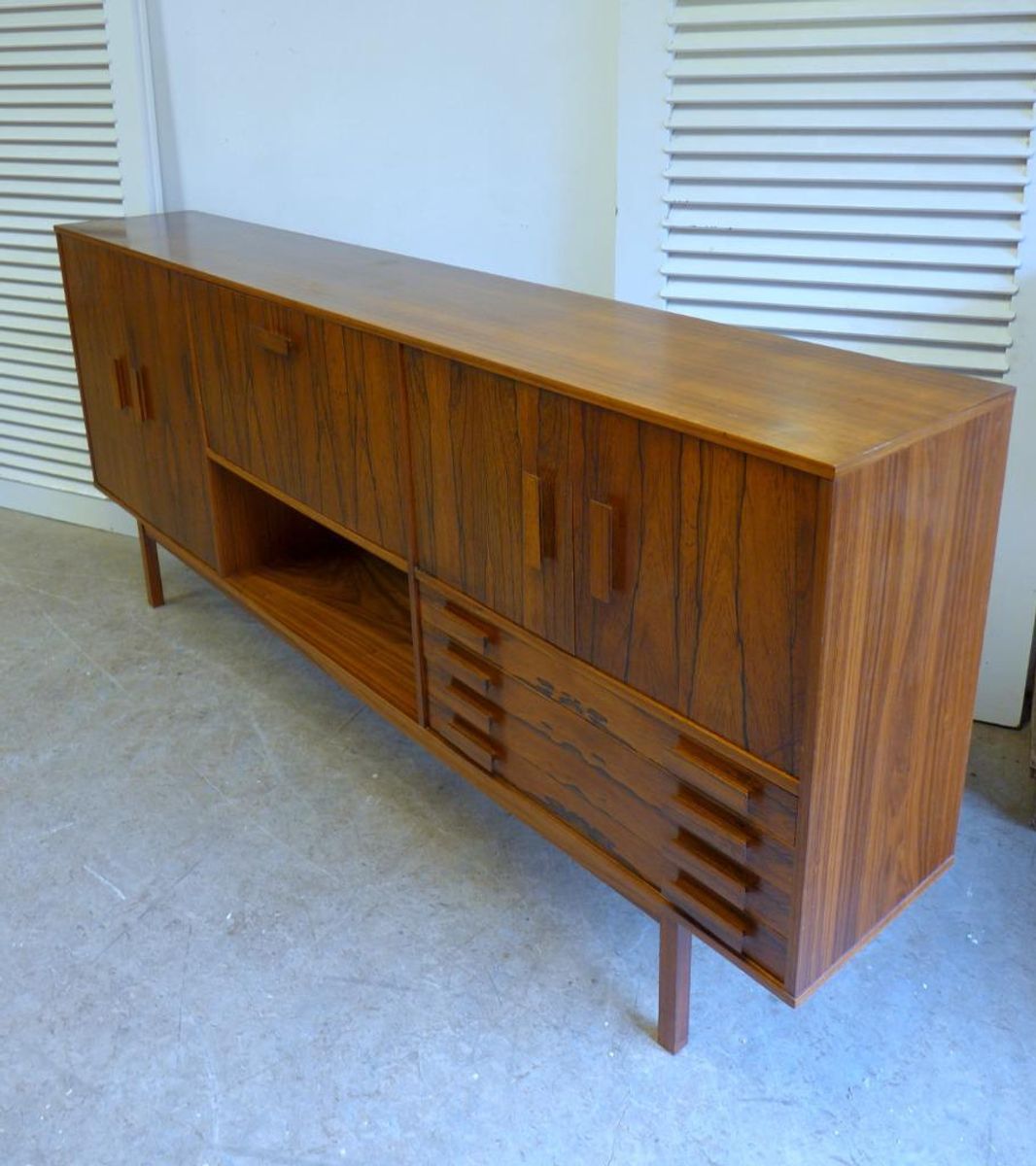 Prachtige Vintage Palissander Lowboard Dressoir 249 Cm image 10