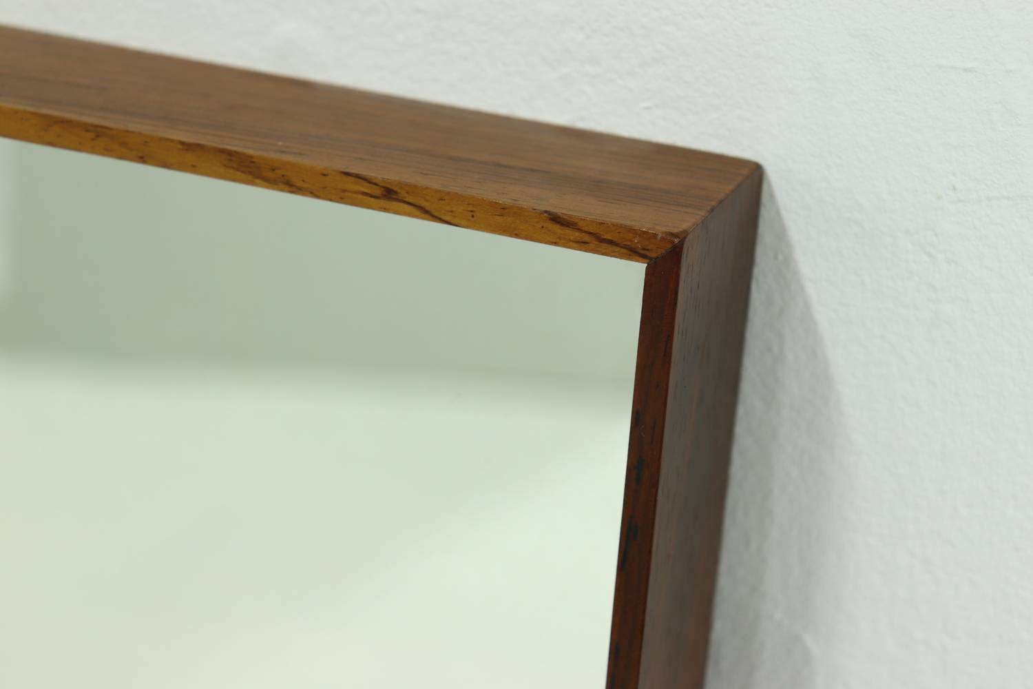 Large Scandinavian Rectangular Rosewood Mirror 1960s image 8