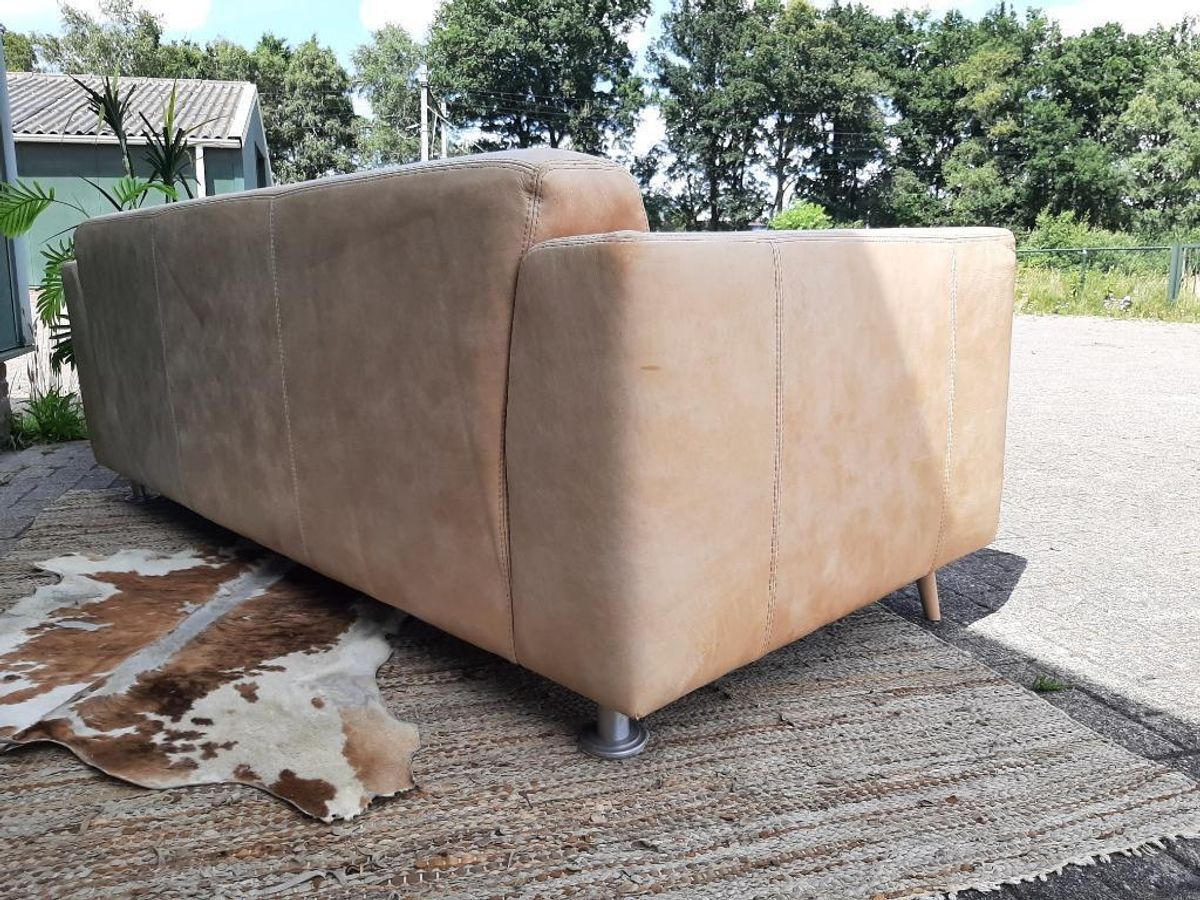 Stoere Leren Bank – Mountain Alp 2,5-zits Lichte Camel Kleur image 13