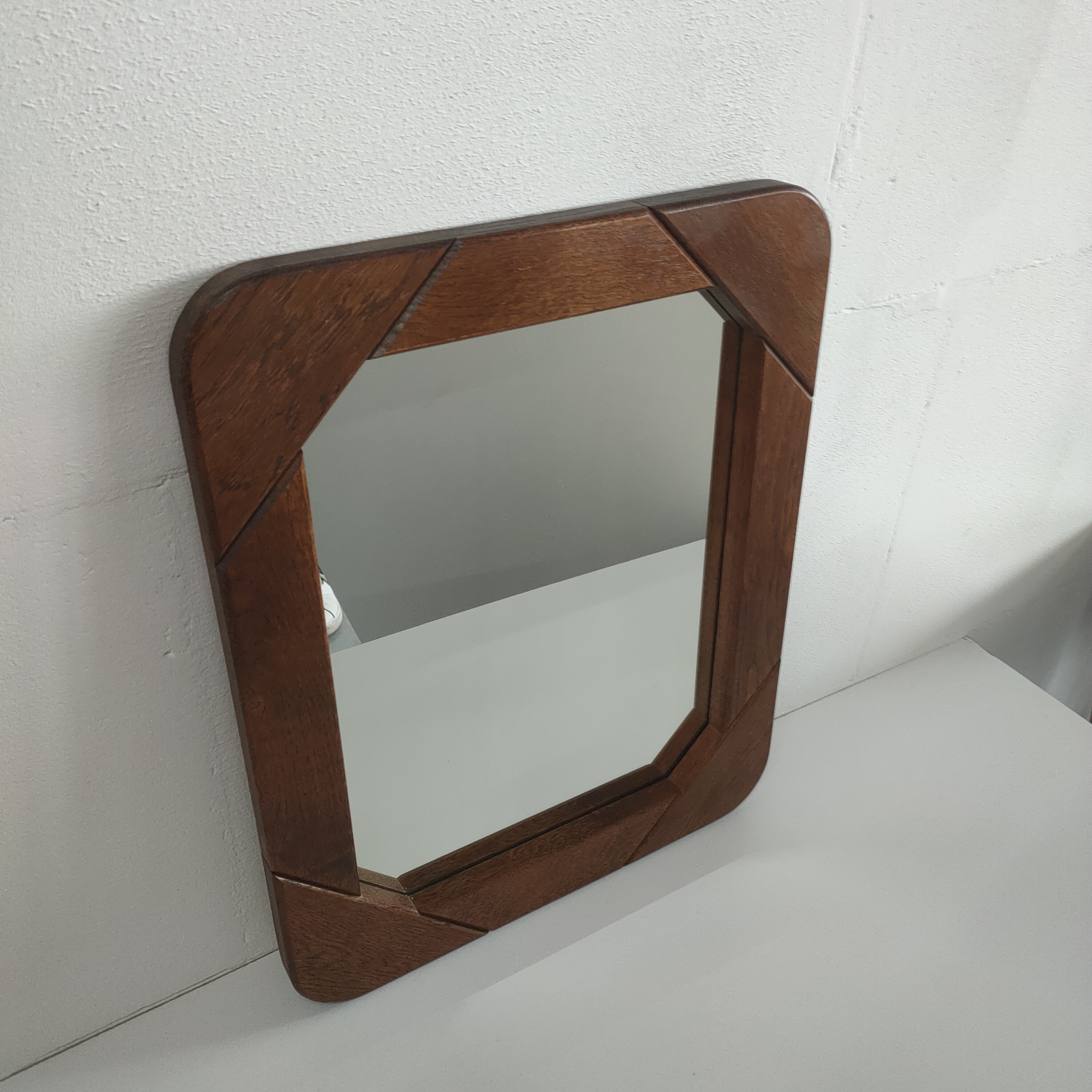 Vintage Jaren 70 Spiegel In Houten Frame image 3