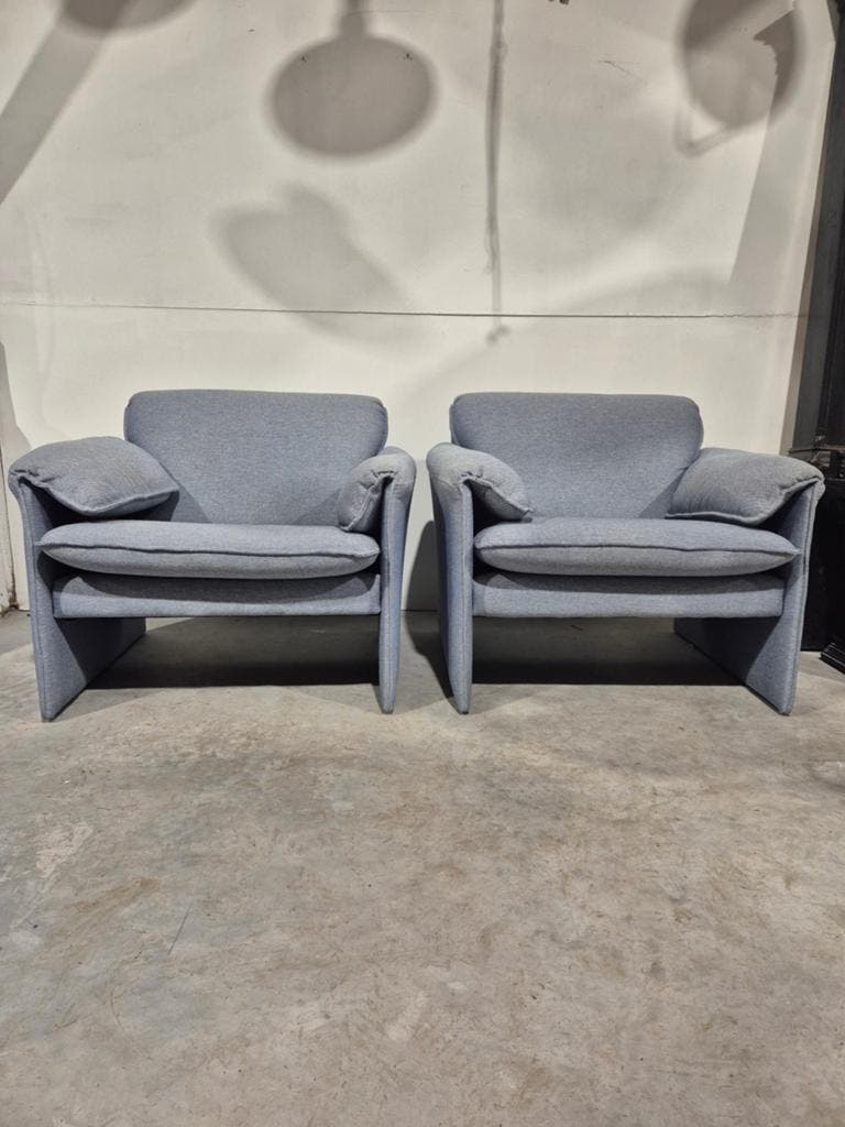 2 X Bora Bora Leolux Fauteuil Grijsblauwe Stof image 2