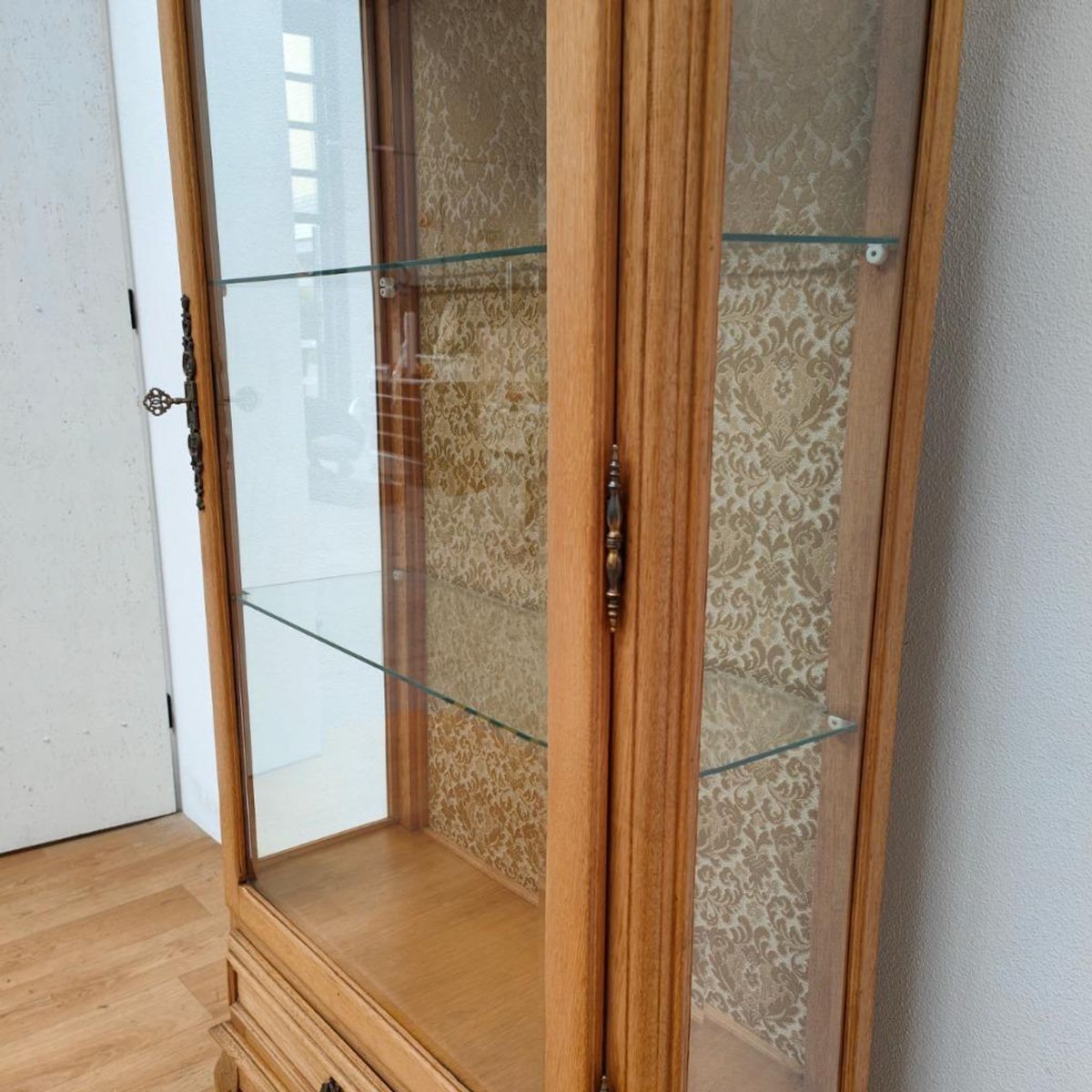 Antieke Vintage Houten Vitrinekast Wandkast Servieskast Kast image 12