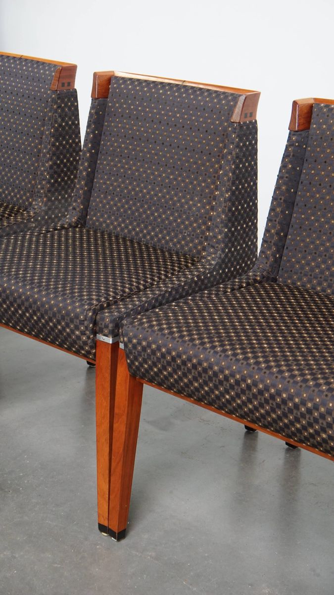 Prachtige Set Van 4 Niet Veel Voorkomende Art Deco Design Eetkamerstoelen Van Schuitema image 10