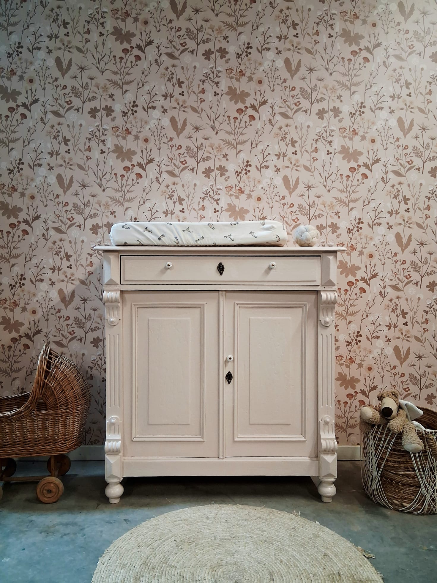 Vintage Brocante Biedermeiercommode Dressoir Speelgoedkast Hout Uniek “sophia” image 2