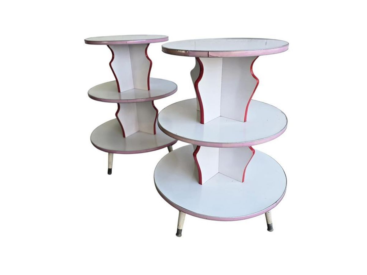 Vintage Ronde Etagere / Winkelrek / Vitrine image 5