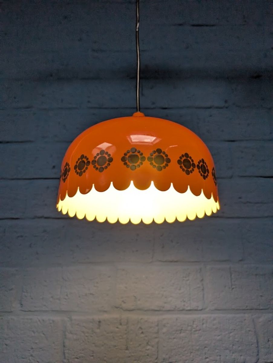 Vintage Oranje Hanglamp, Jaren '60, Deens Design Fog & Mørup image 7