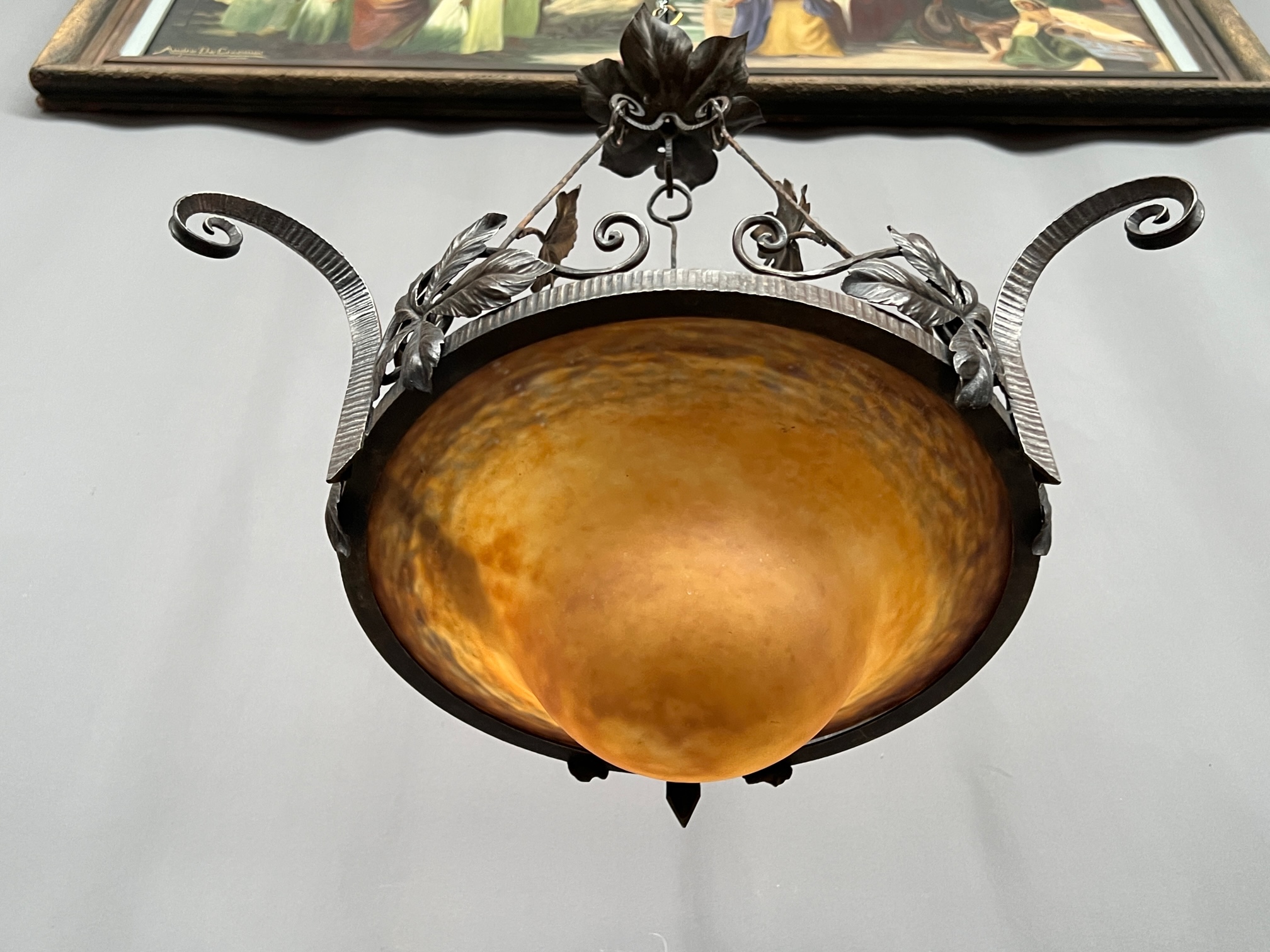 Müller Frères Lunéville (1895 - 1933). Kroonluchter In Art Nouveau-stijl. image 6