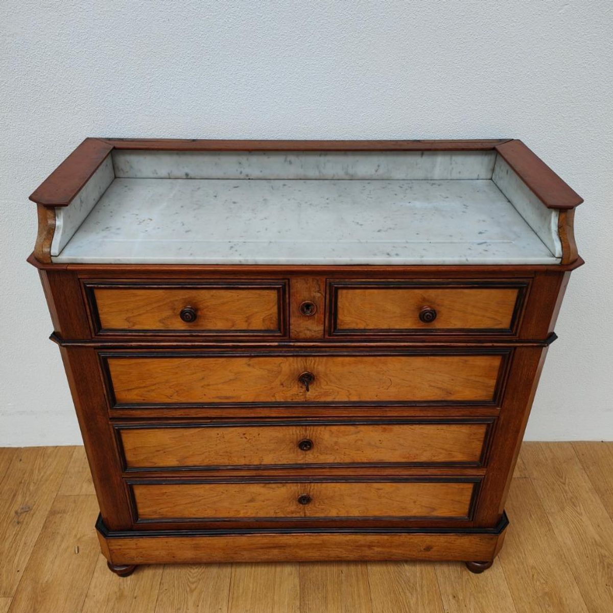Vintage Frans Dressoir Commode Ladekast Met Marmer Blad 505 image 3
