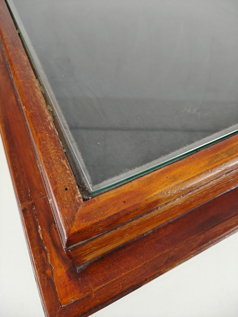 Eikenhouten Museumvitrinekast Uit De Jaren 40-50 – Horizontaal Gebogen Model image 6