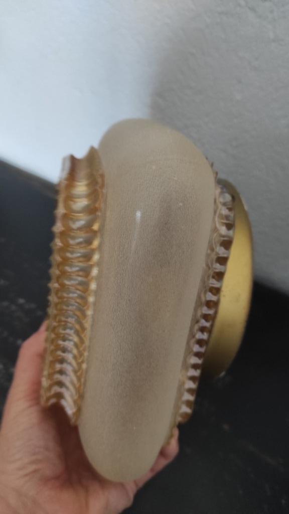 Vintage Plafondlamp Amberkleurig Frosted Glas image 3