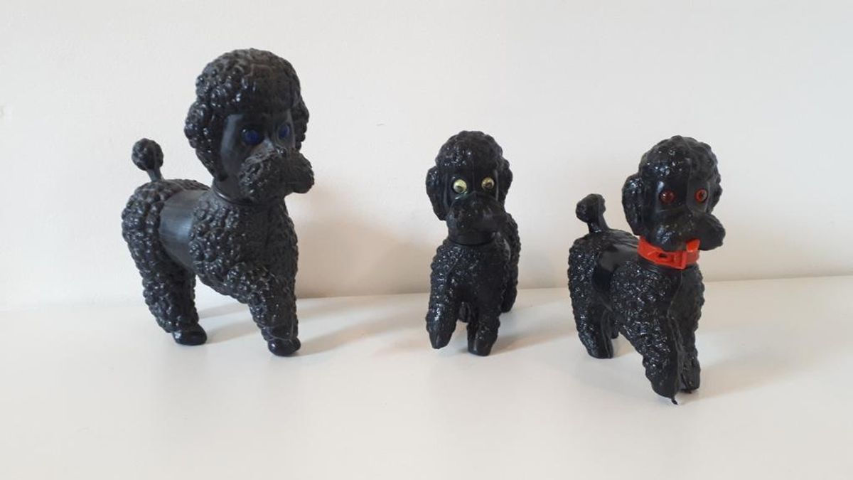 Fifties Vintage Speelgoed Poedel Poedels Plastic Jaren 50 image 2