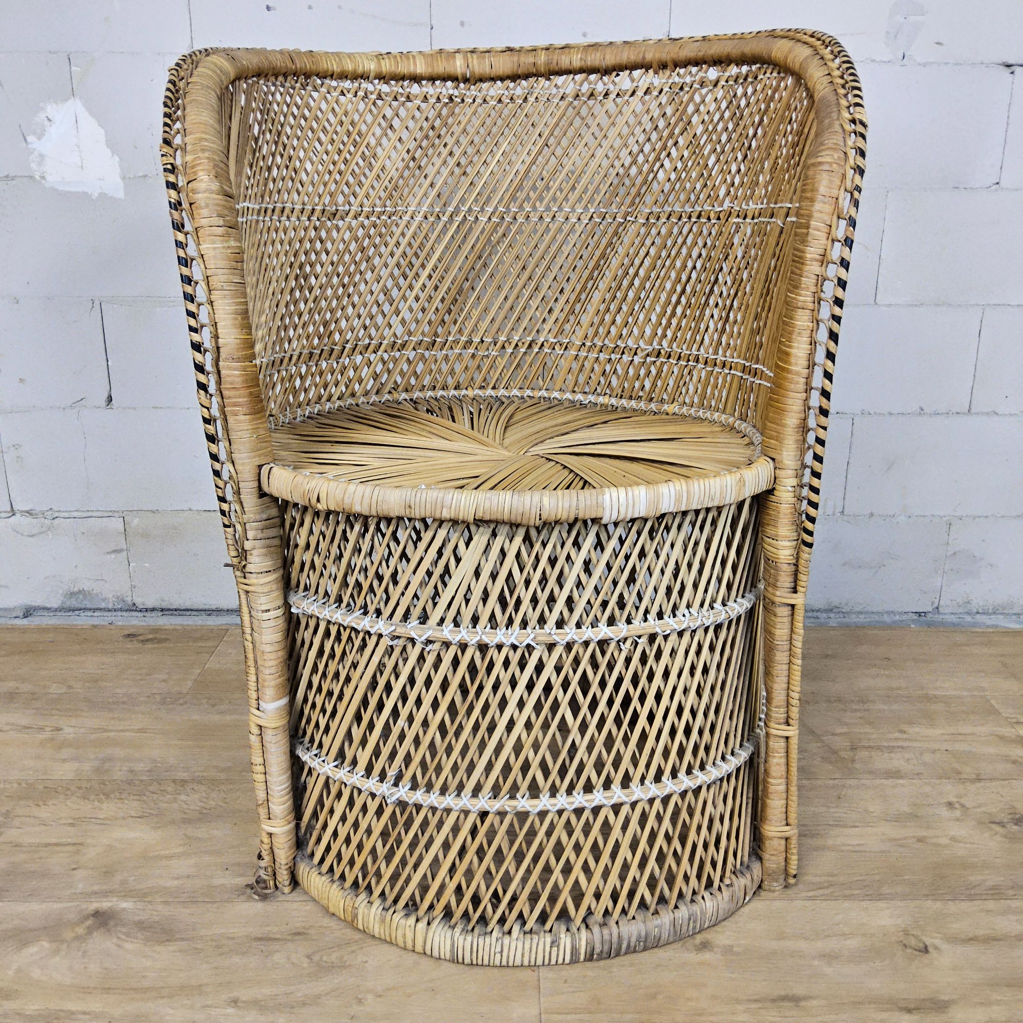 Vintage Geweven Rotan / Rattan Stoel / Luie Bohemian Stoel ( Lazy Rotan Chair ) image 4