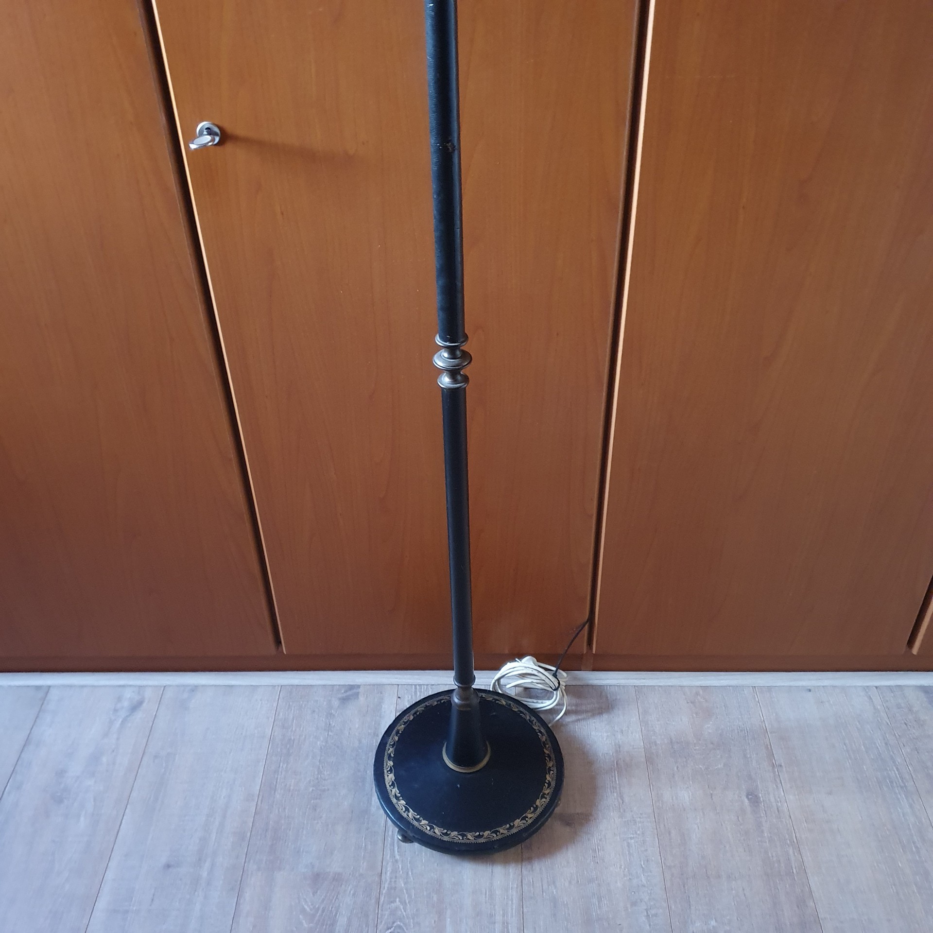 Klassiek - Vloerlamp - Staande Lamp - Met Leder Omkleed -1950 image 6
