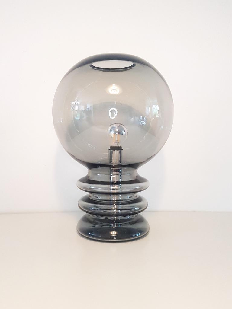 Vintage Bulb Moon Glazen Tafellamp Van Glashutte Limburg image 4