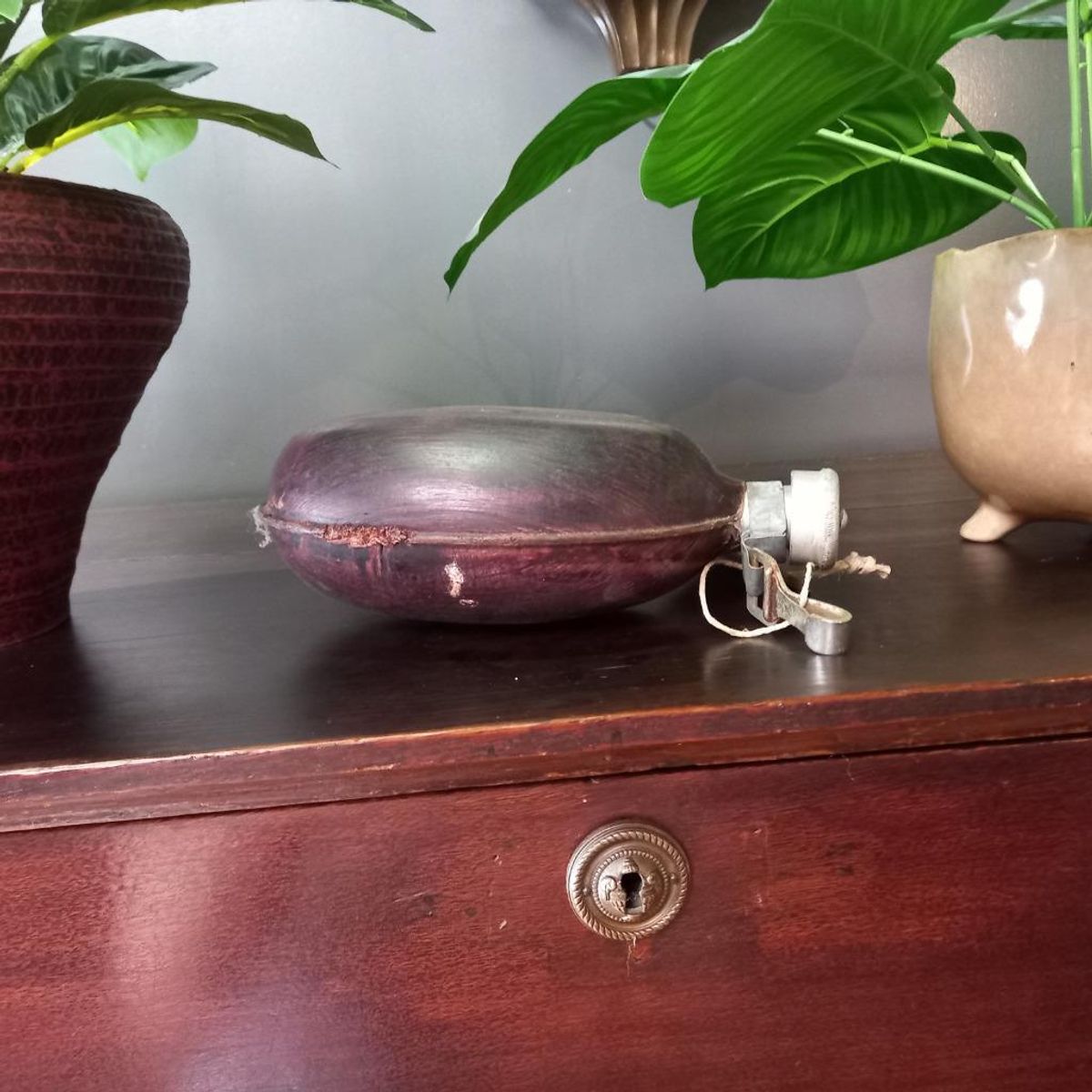 Antieke Houten Veldfles image 4