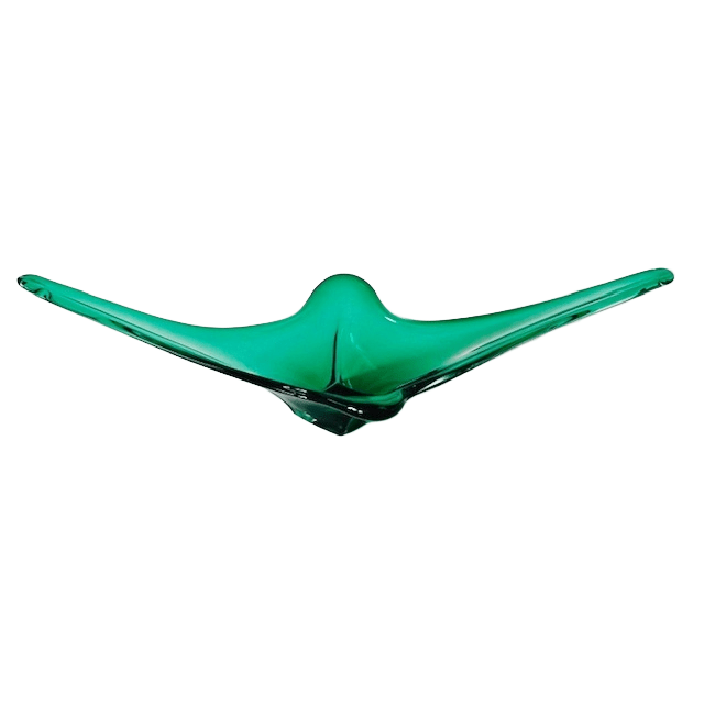 Vintage Glazen Murano Schaal Groen Mid-century 1970’s image 4