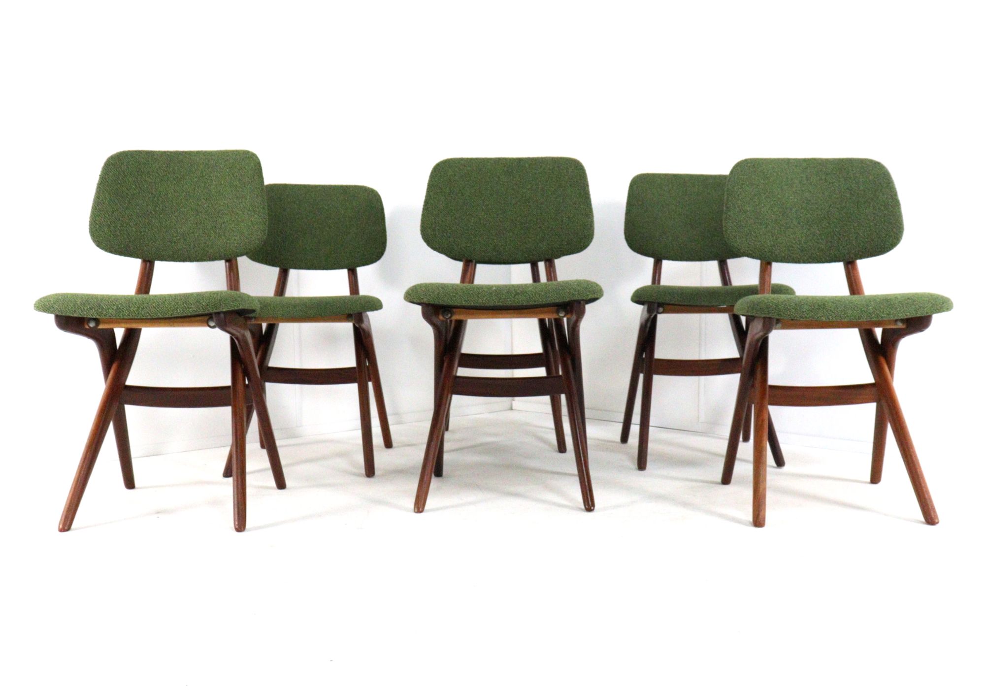 Set 6 Scissor Chairs Stoelen Attr Louis Van Teeffelen Vintage image 17