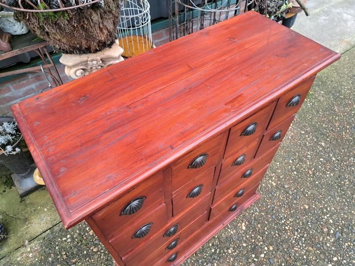 Fraaie Vintage Ladenkast, Apothekerskast, Archiefkast image 4