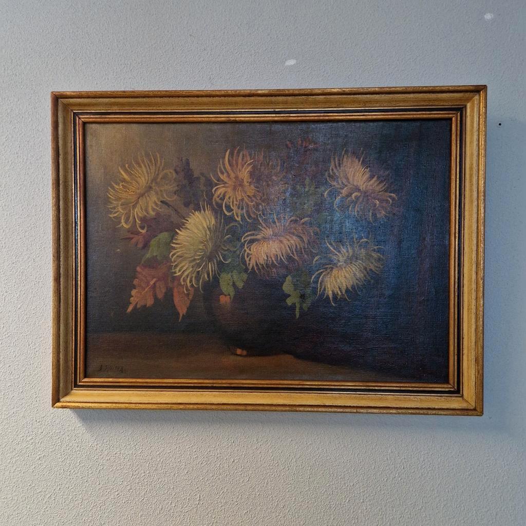 Olieverf Op Doek B Sluiter Schilderij Chrysanten Op Vaas image 10