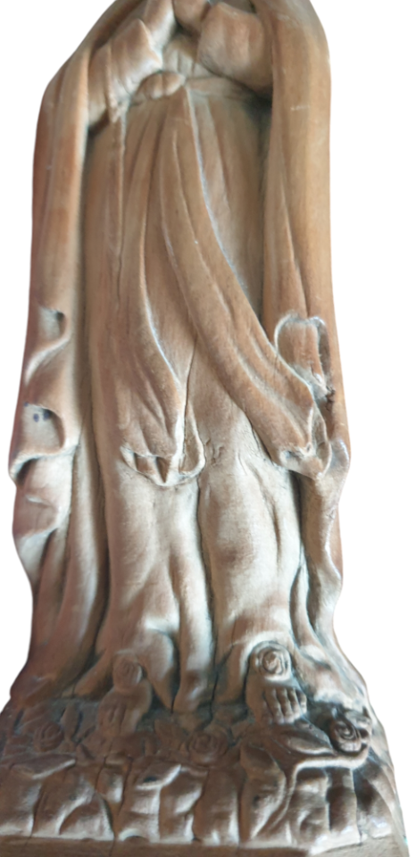Prachtig Oud Houtsnijwerk Maria Beeldje H 20 Cm image 4