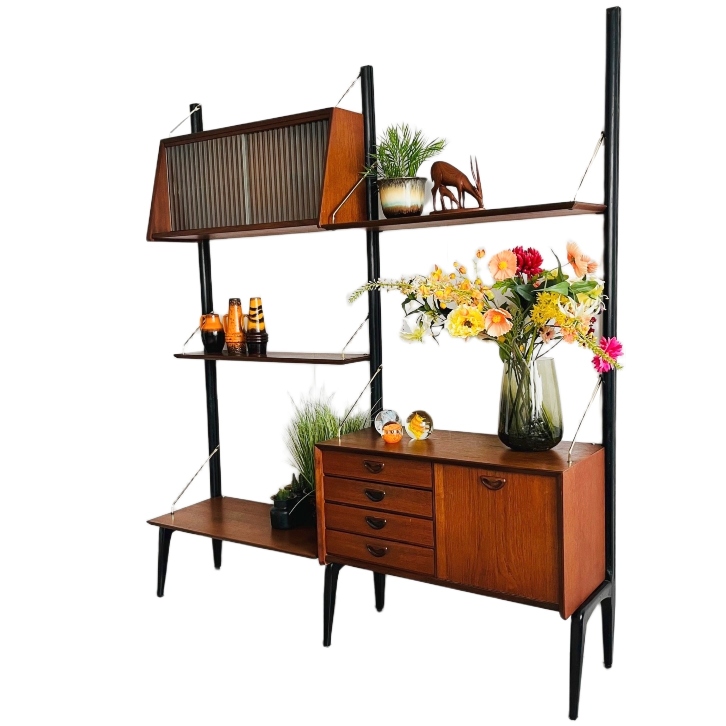 Mid-century Louis Van Teeffelen Wébé Wandmeubel Deens Design 1950’s image 6