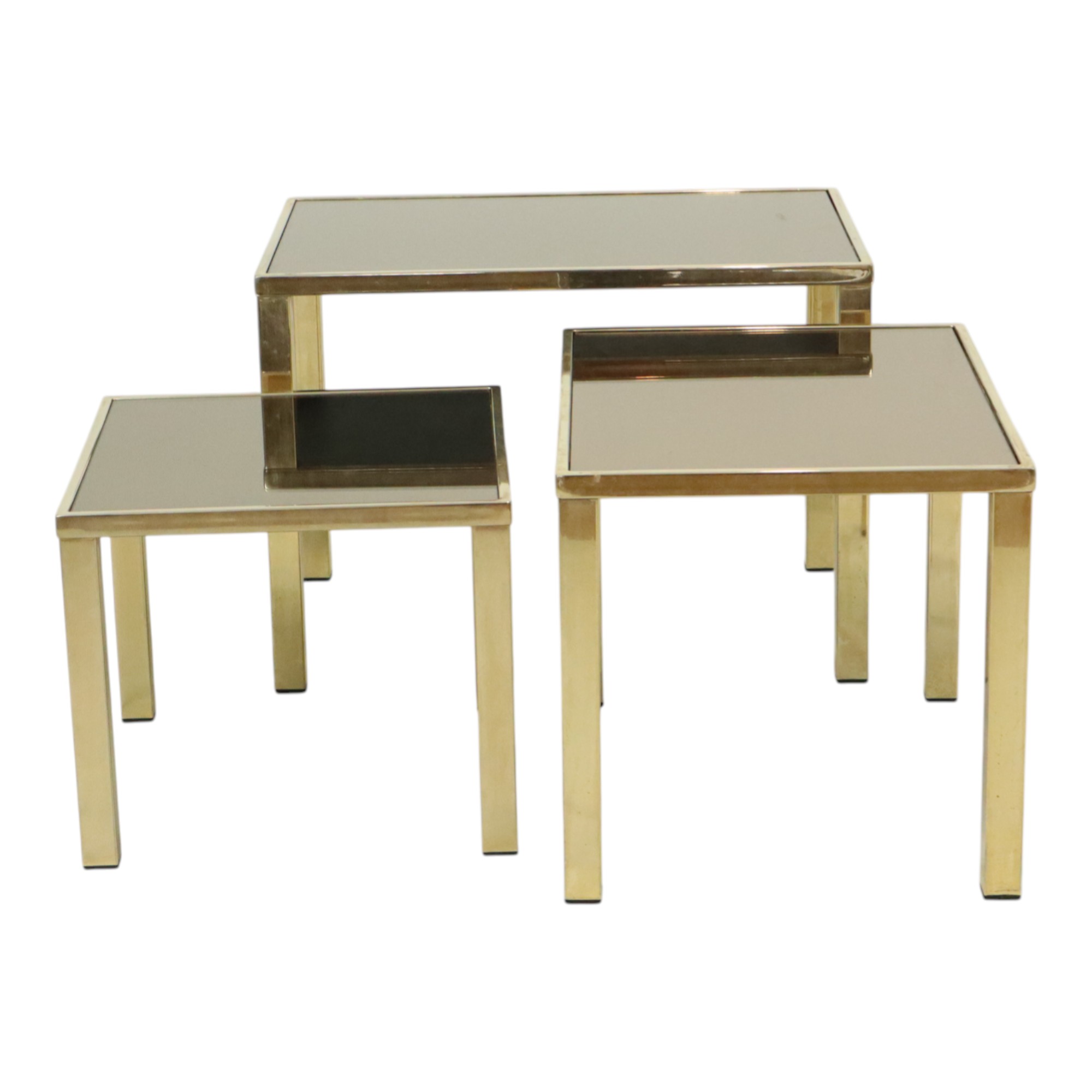 Hollywood Regency Nesttafels Belgo Chrom 23kt Goud Verguld image 9