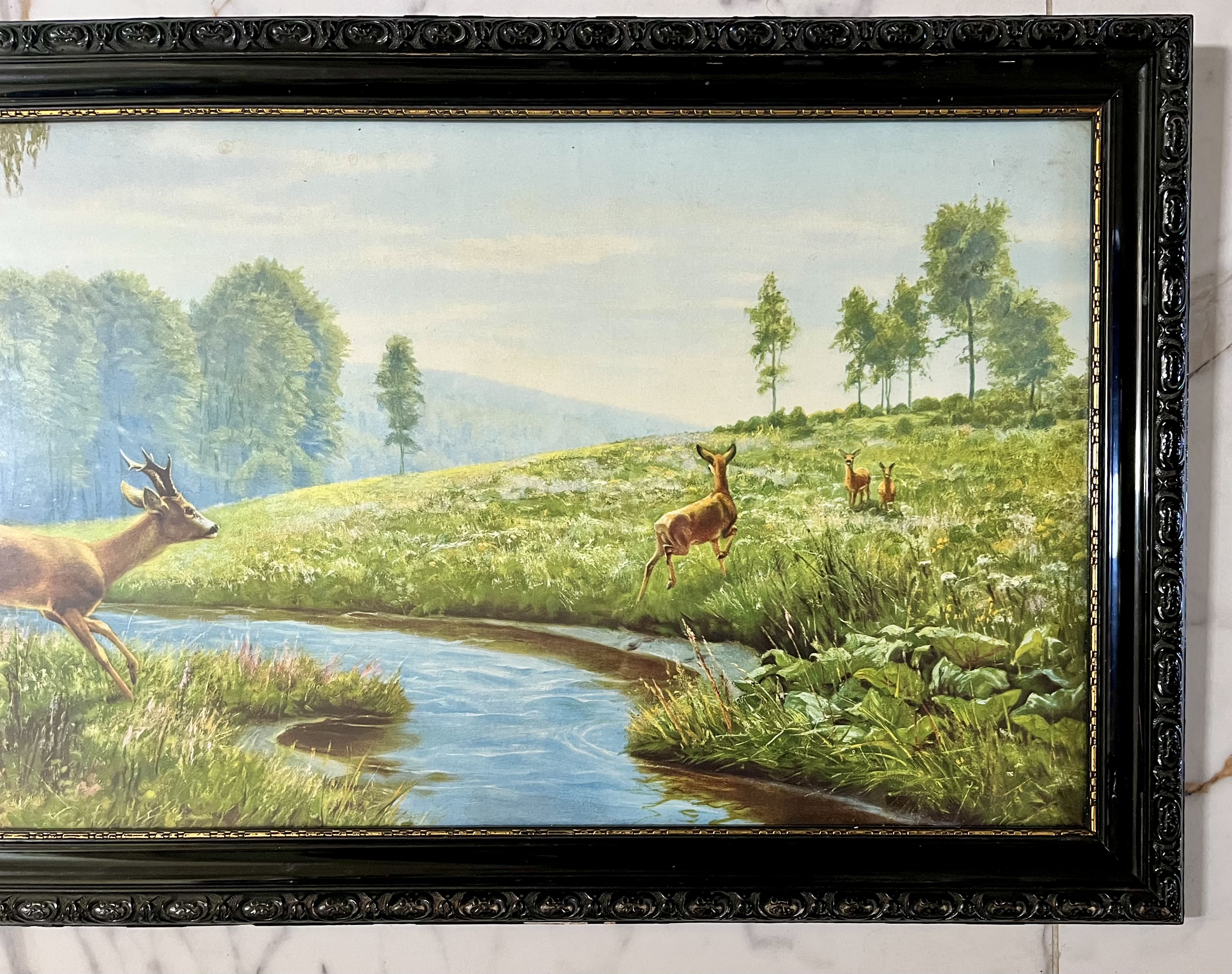 4 Herten In Een Idyllisch Landschap By Carl Zimmermann image 12