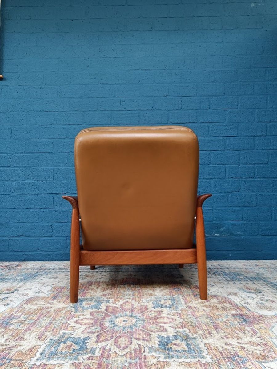 Vintage Fauteuil Met Voetenbank, Deens Design image 6