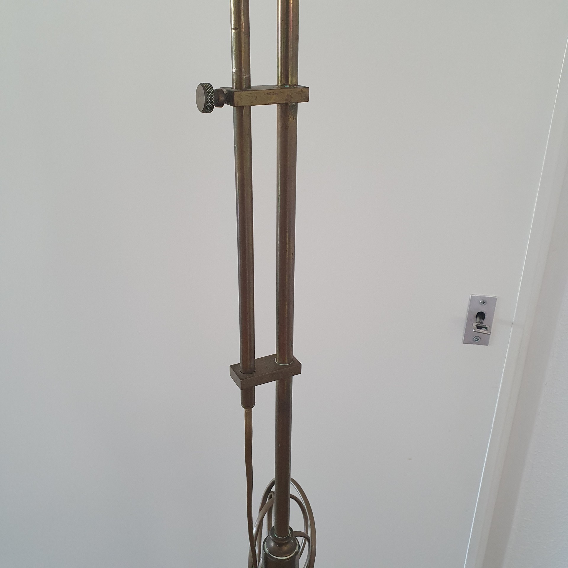 Vintage - Vloerlamp - Staande Lamp - Koper - Opaline Kap image 10