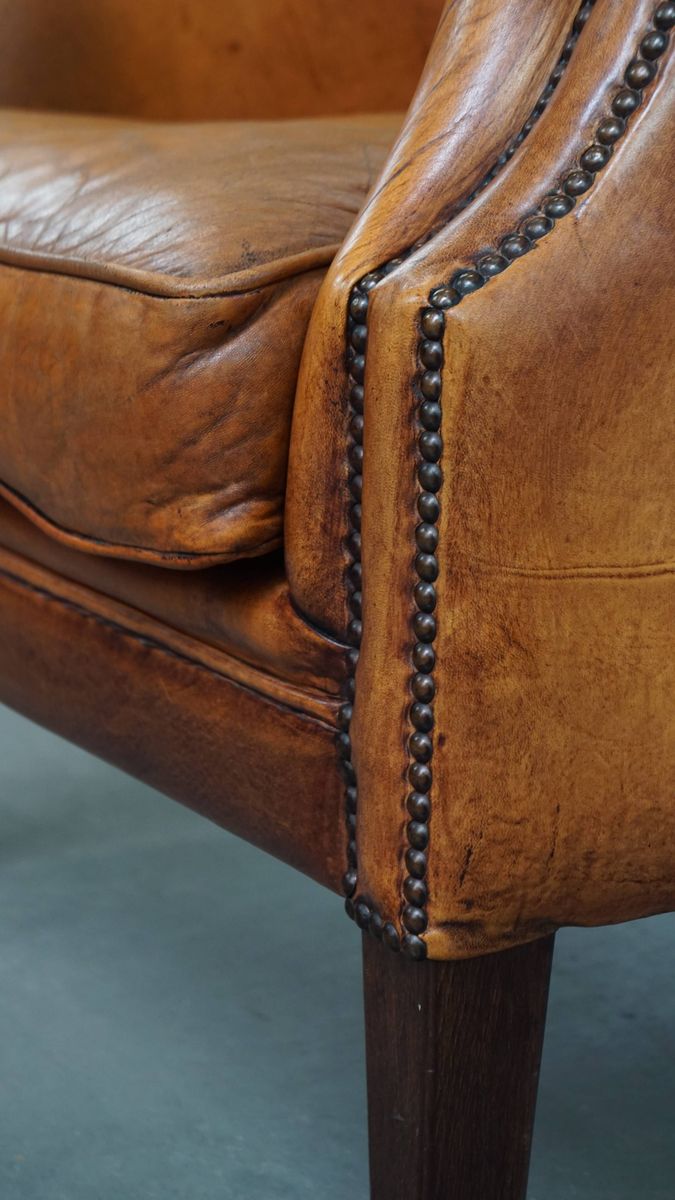 Charmante En Comfortabele Schapenleren Clubfauteuil Met Prachtige Kleuren image 14