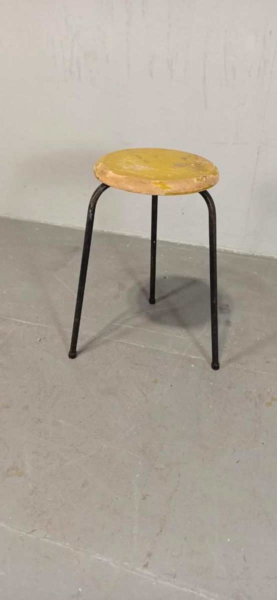 Vintage Industriëlle Kruk, Geel image 13