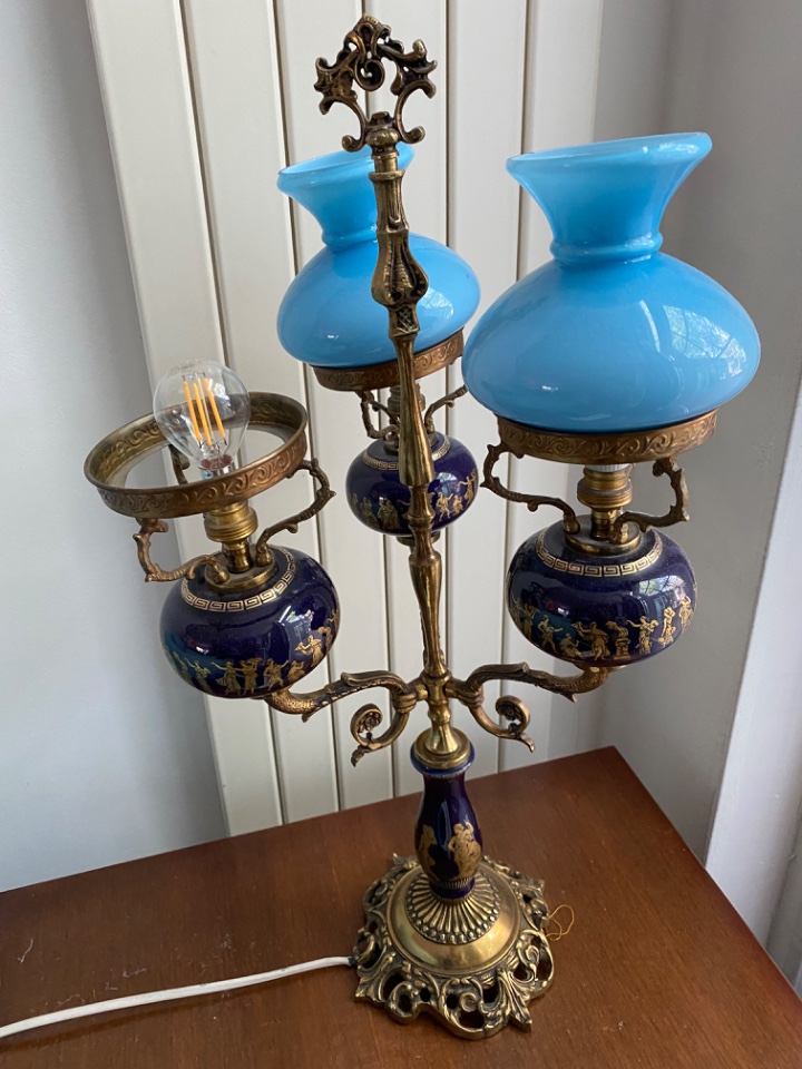 Italian Tafel Lamp In Brons Een Murano Glass image 3