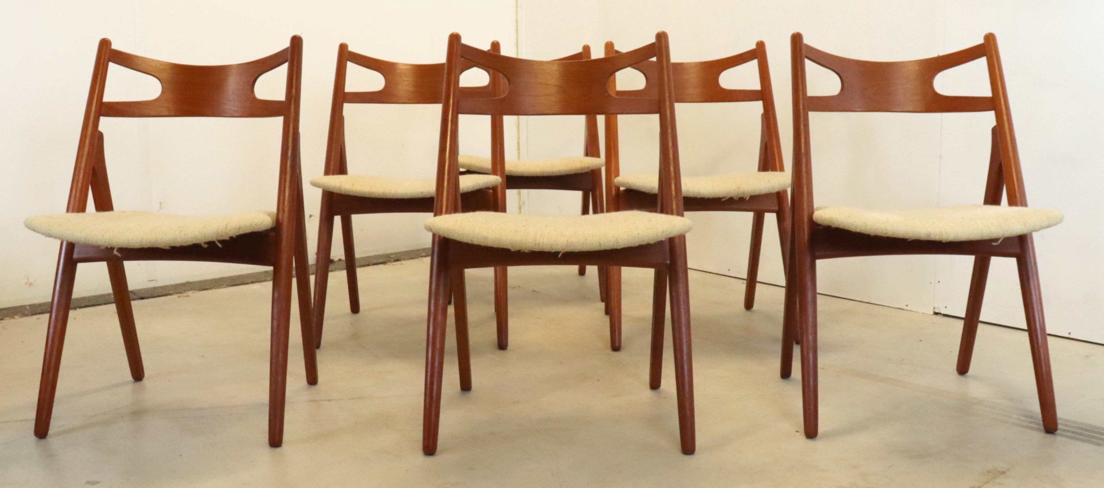 Set 6 Hans Wegner Carl Hansen Ch29 Stoelen Vintage Deens Sawbuck image 3