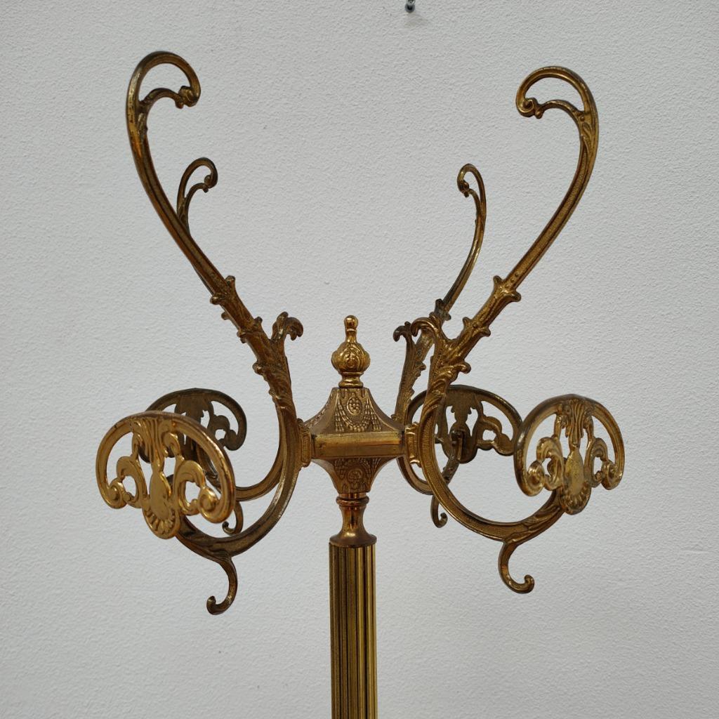 Vintage Goudkleurige Messing Staande Kapstok, Hall Tree 6 image 4