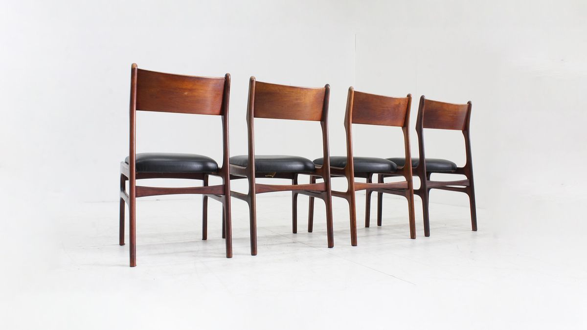 Set Of 4 Vintage Danish Teak Dining Chairs image 5
