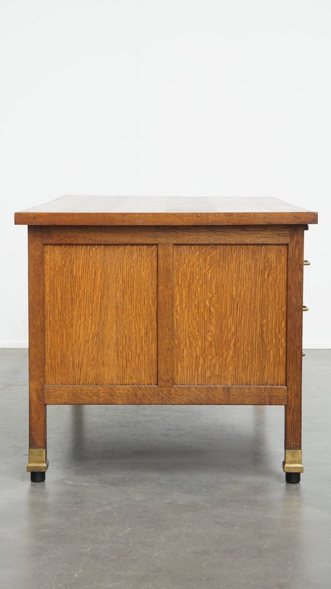 Antiek Art Deco Bureau Uit Begin 20e Eeuw Gemaakt Van Eikenhout In Amsterdamse School Stijl image 3