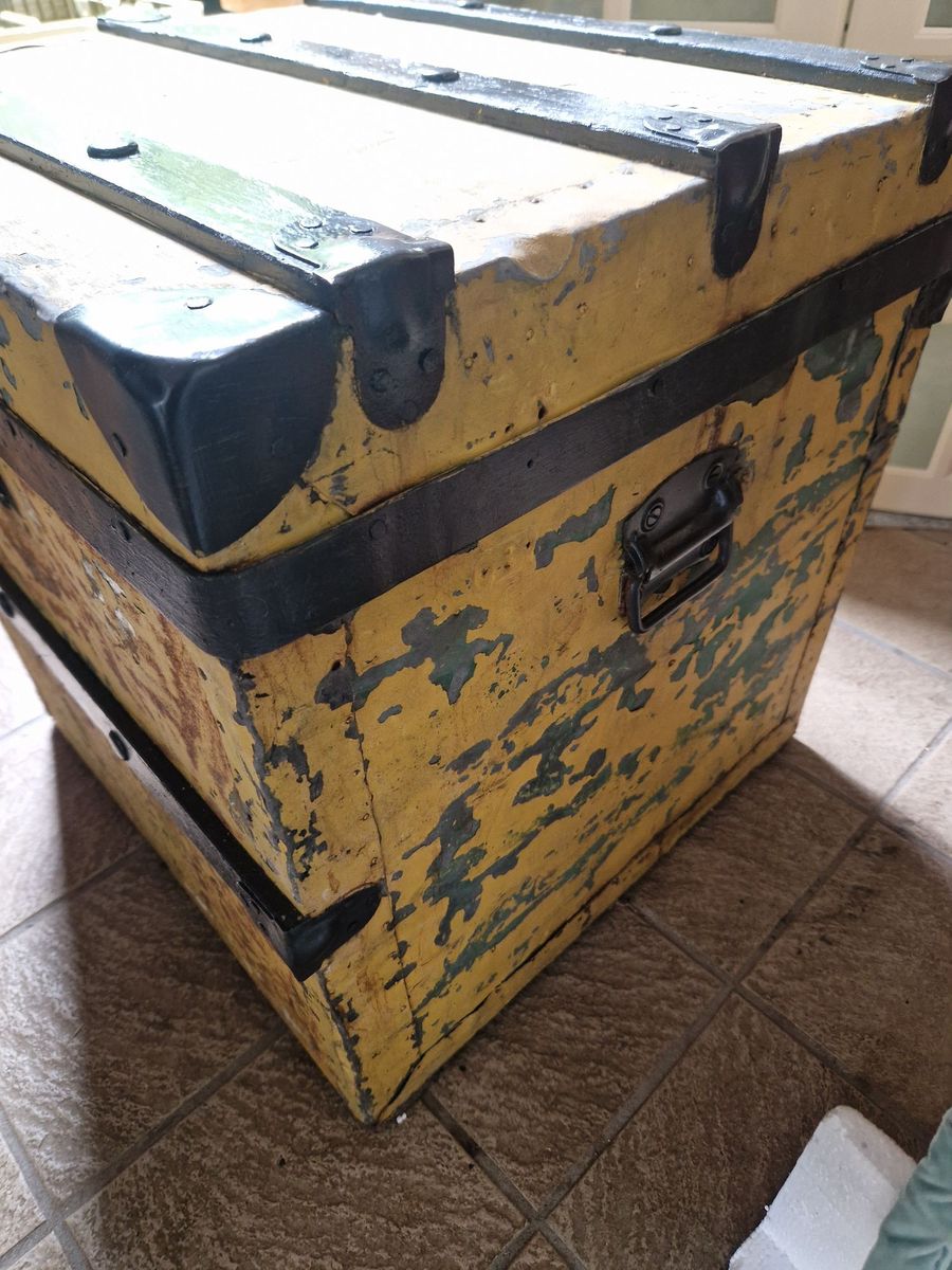 Fraaie Antieke Kist, Koffer, Hutkoffer Ideale Maat image 5