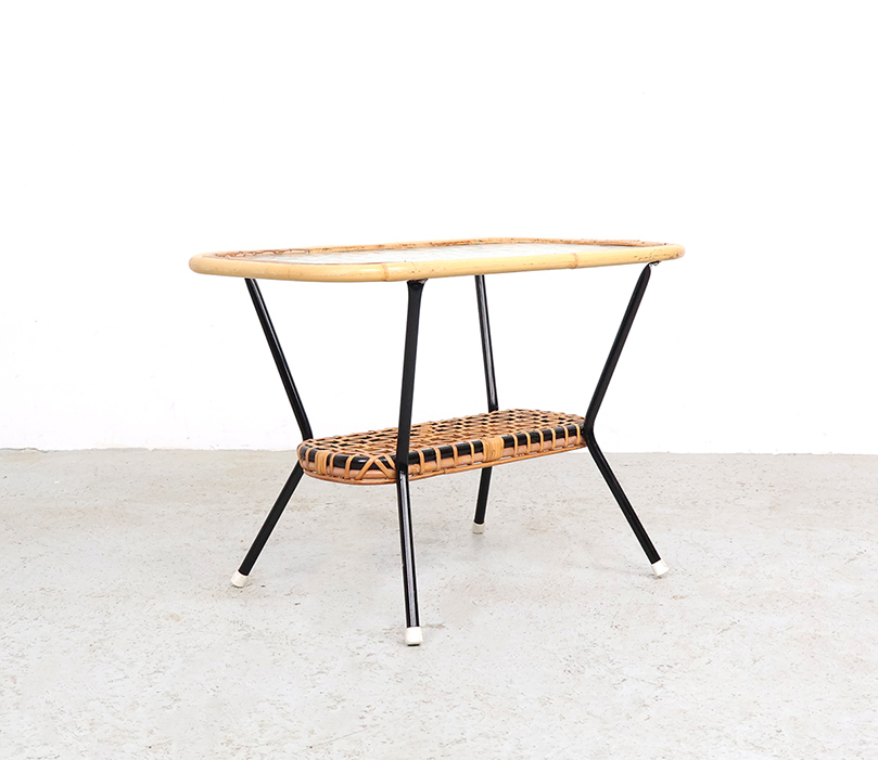 Vintage Rohé Rotan En Glas Salontafel, 1960s image 3