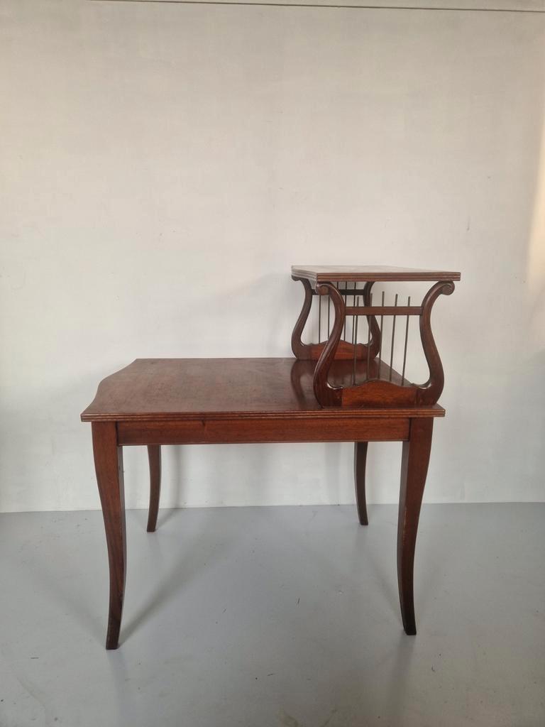 Klassiek Art Nouveau Jugendstil Harp Bijzettafeltje. image 7