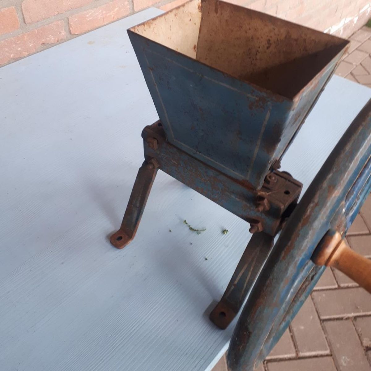 Antieke Gerst Molen Tafel Molen Bakkerij Winkel Graan Maler image 6