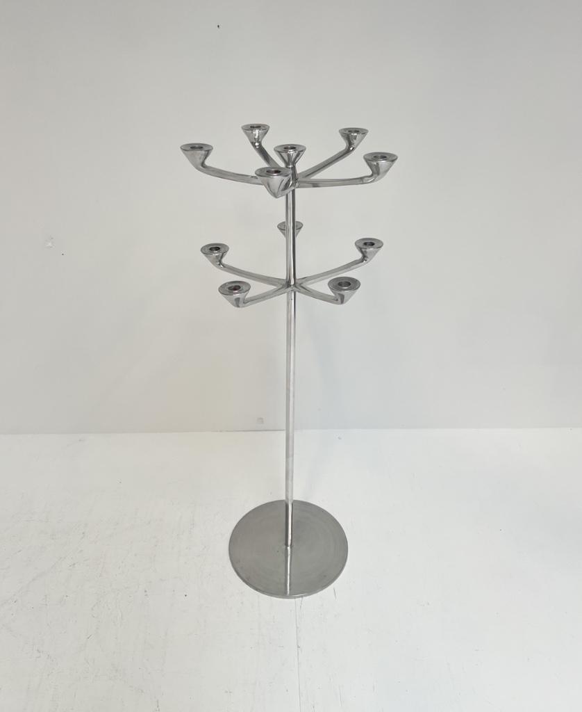 Zilverkleurige Kandelaar 100 Cm, 1980’S image 4