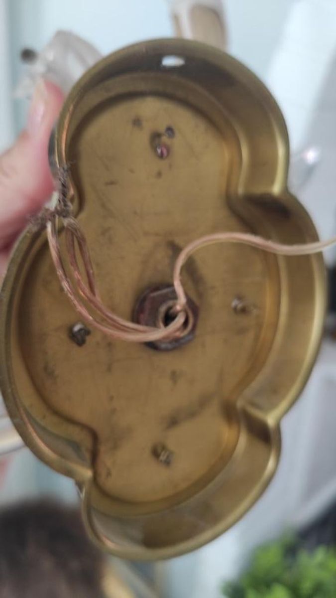 Vintage Brocante Wandlamp Met Glazen Pegels image 7