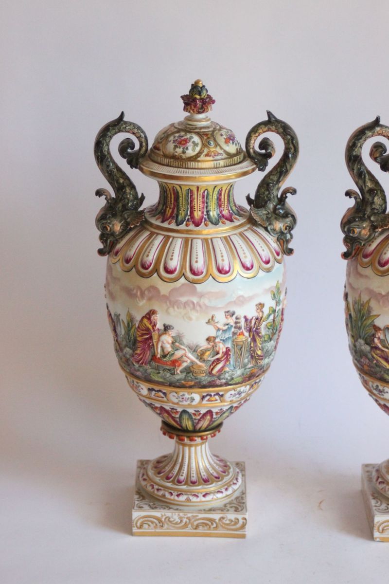Capodimonte Vases, Late 19th, Set Of Two image 5