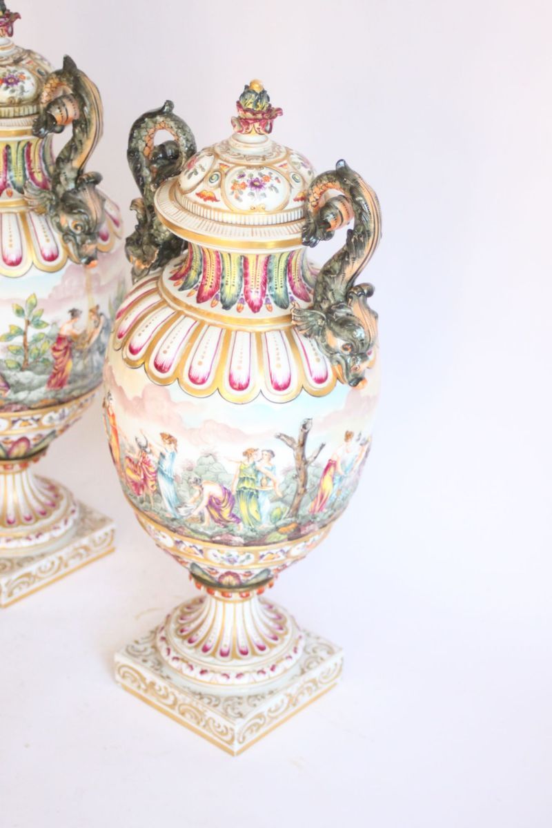 Capodimonte Vases, Late 19th, Set Of Two image 11