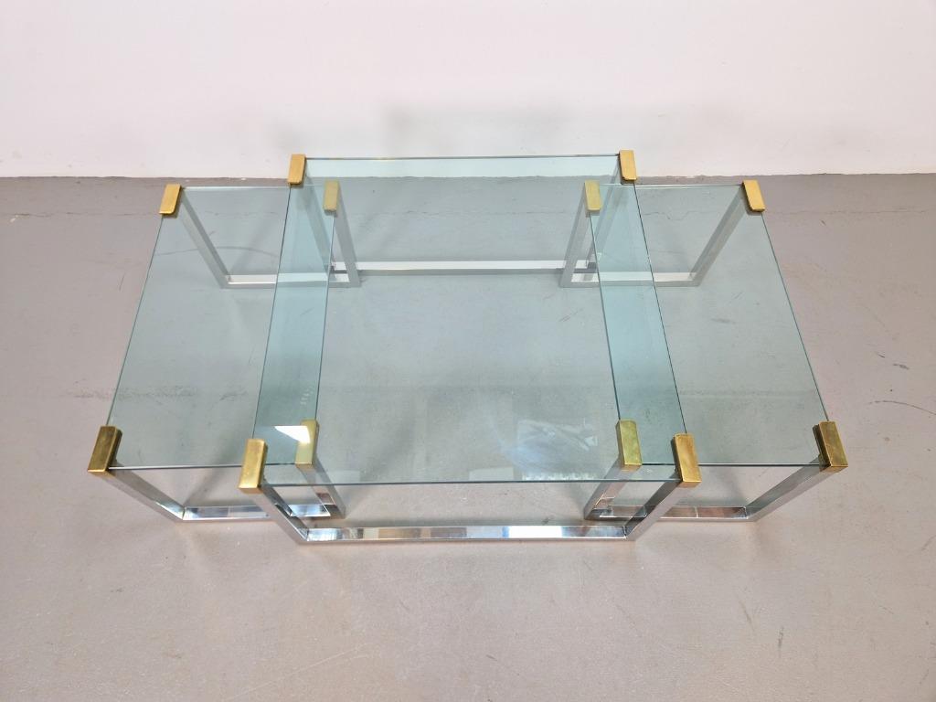 3 X Regency Peter Ghyczy Salontafel Bijzettafel T53 Messing image 9