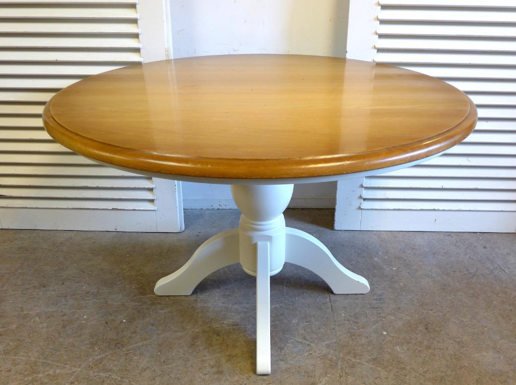 Prachtige Landelijke Ronde Eiken Eettafel 120 Cm image 2