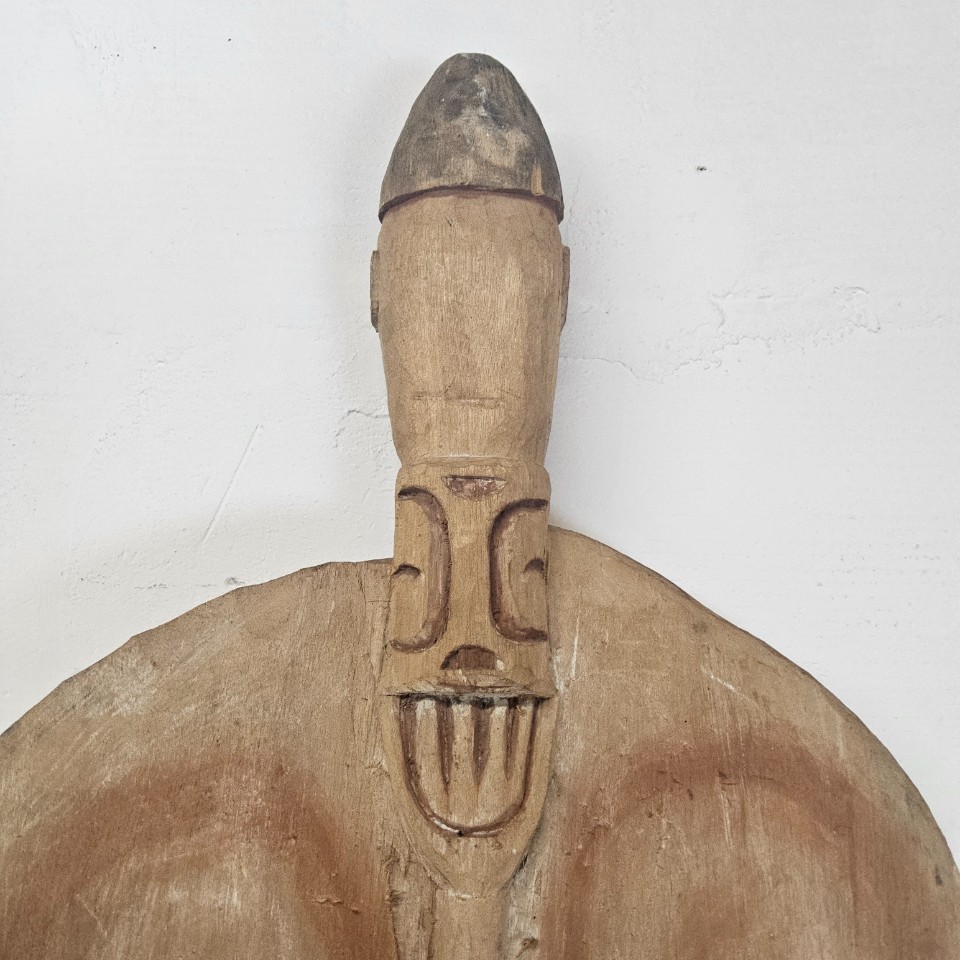 Zeer Groot Asmat Houten Oorlogs Schild (Papoea-Nieuw-Guinea) H:186Cm Papua New Guinea Aboriginal Art image 2