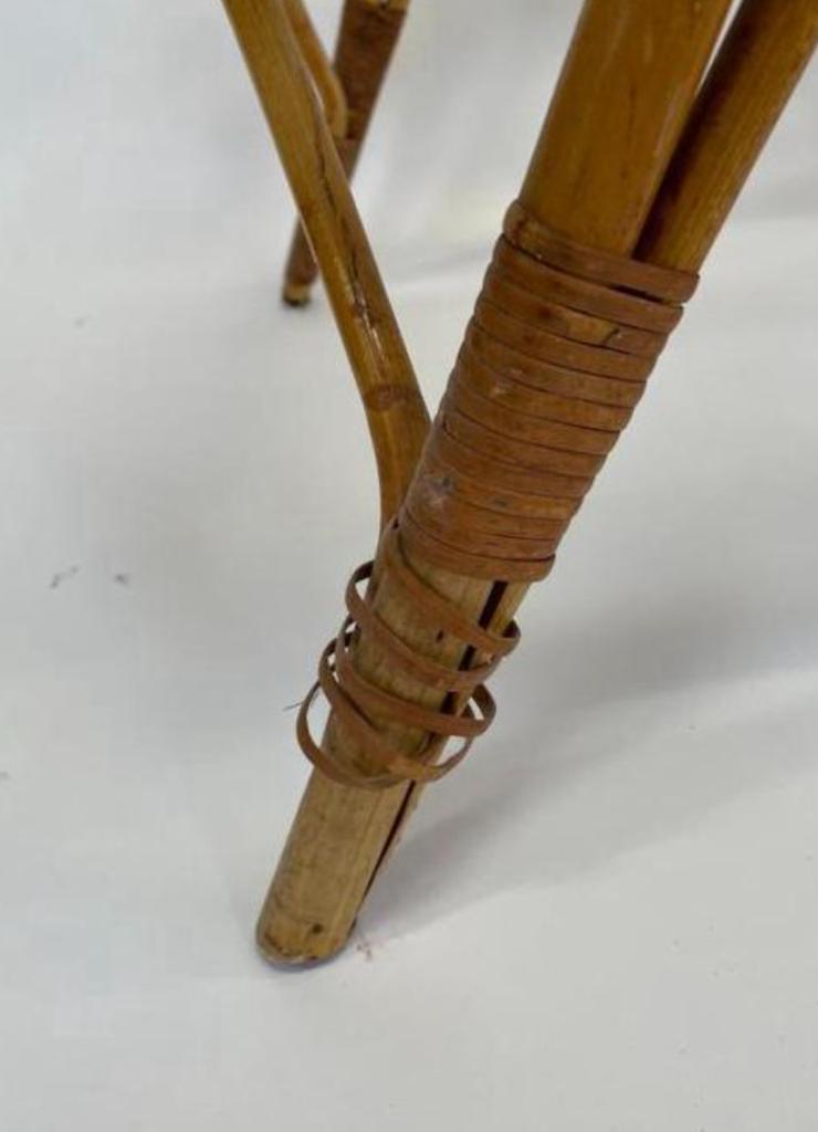 Vintage Rotan Tafel Bijzettafel Rohe Noordwolde Jaren 60 image 12