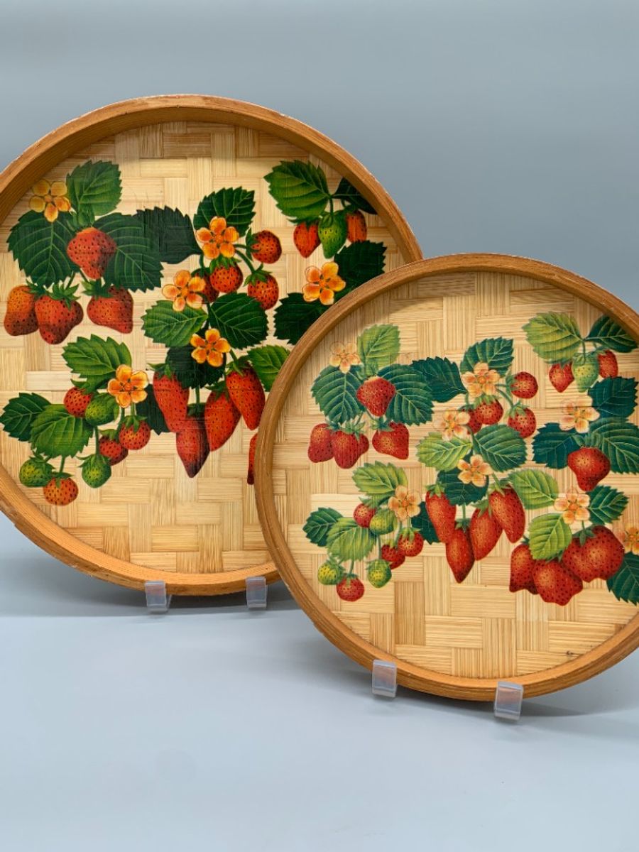 Vintage Set Dienbladen Bamboe Strawberry image 6