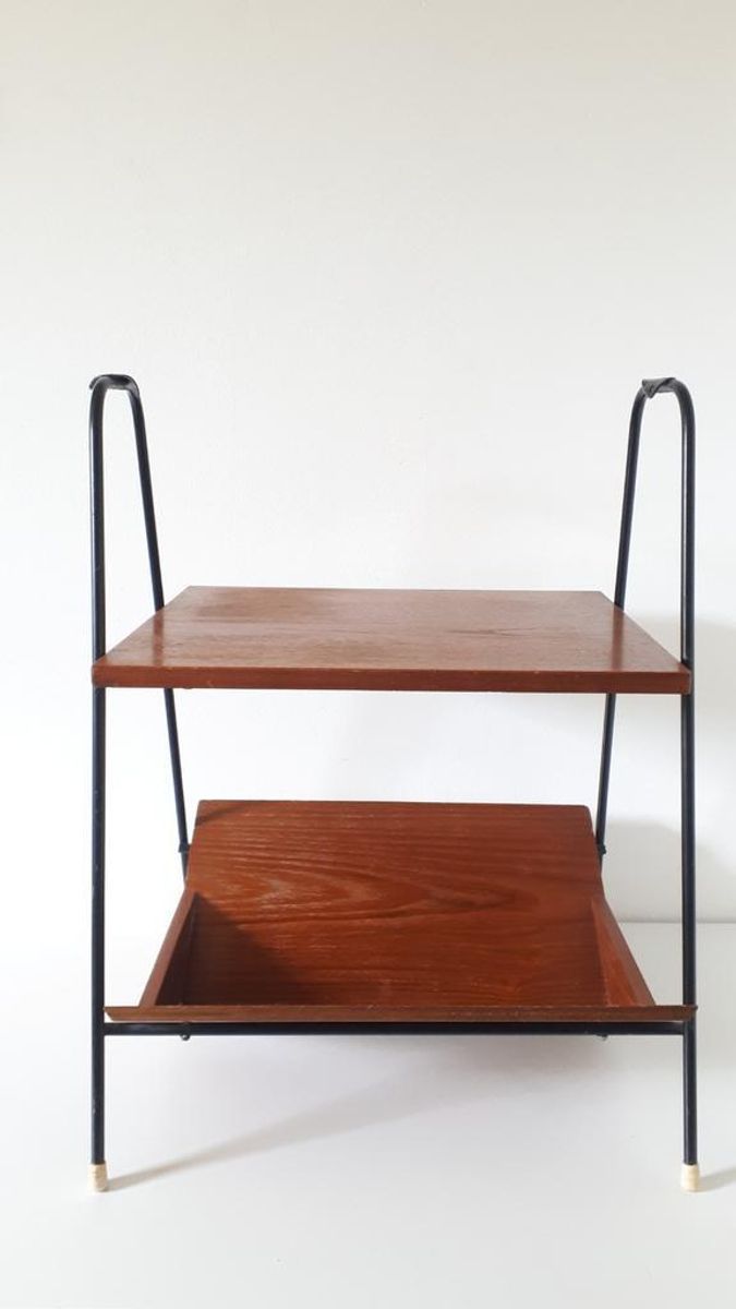 Vintage Lectuurtafel Bijzettafel Tekhouten Lectuurrek image 2